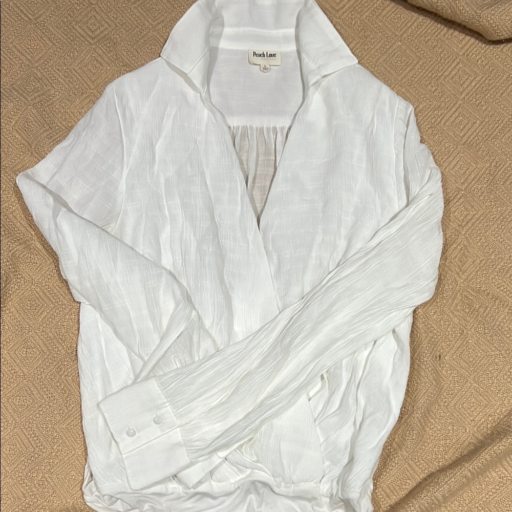 Peach Love California White Blouse